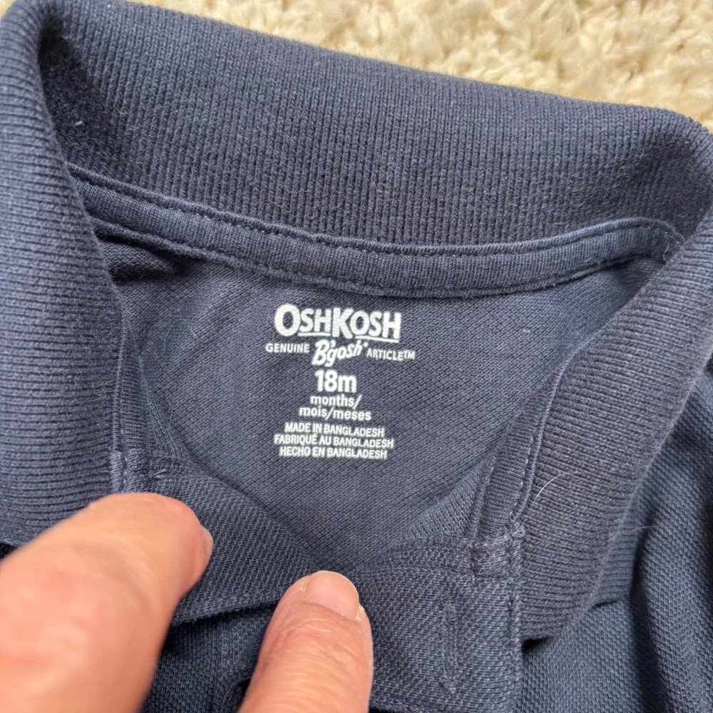 OshKosh B'gosh & Wann-A-Bees Boys‎ 18m Polo and Gray Long Sleeve Bodysuit Set